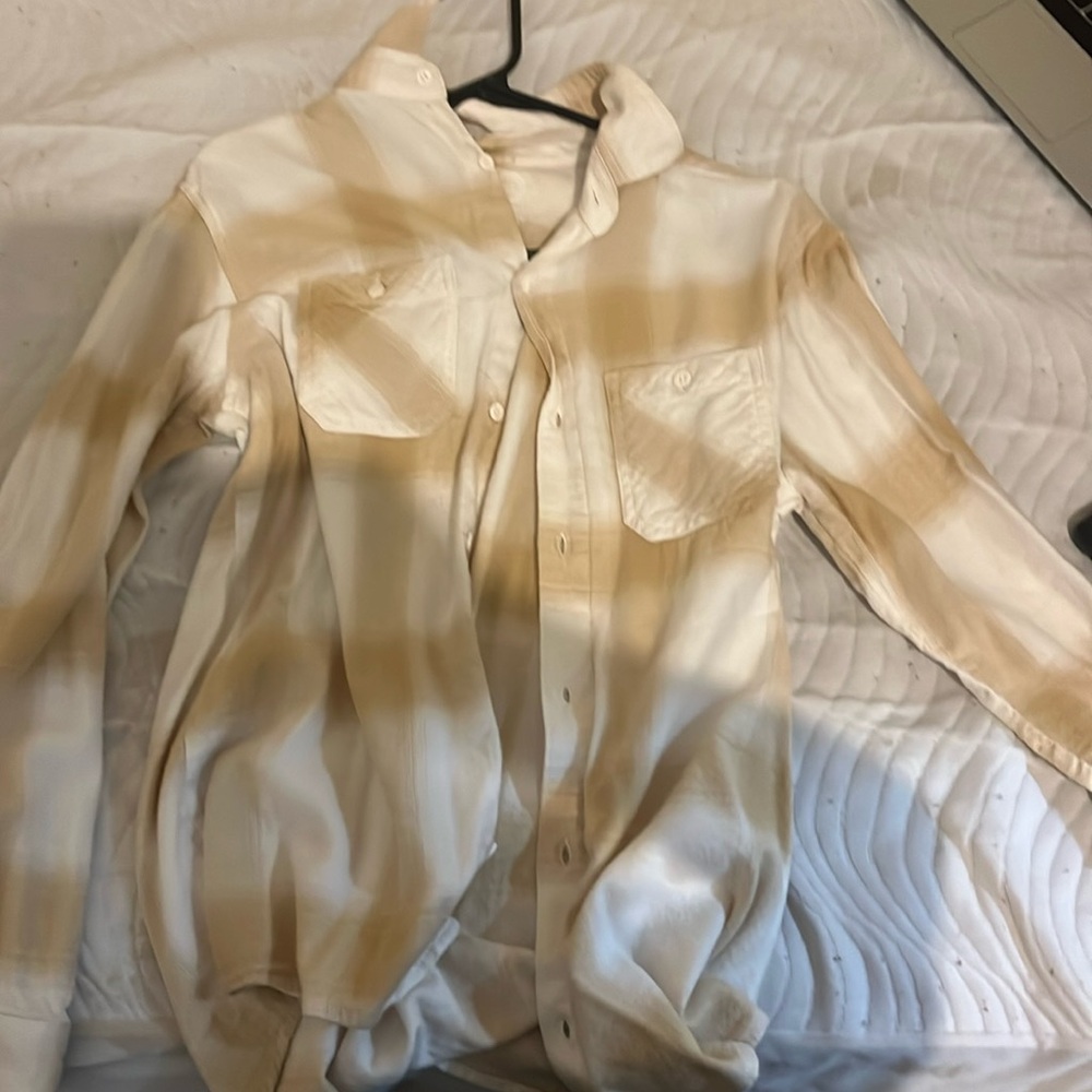 Wonder Nation White and Tan Flannel
